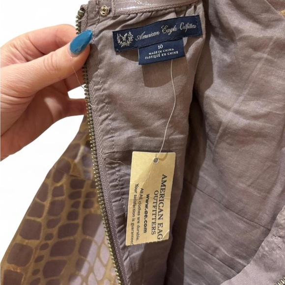 Vintage American Eagle Outfitters Strapless Purple and Gold Dress - Picture 3 of 3